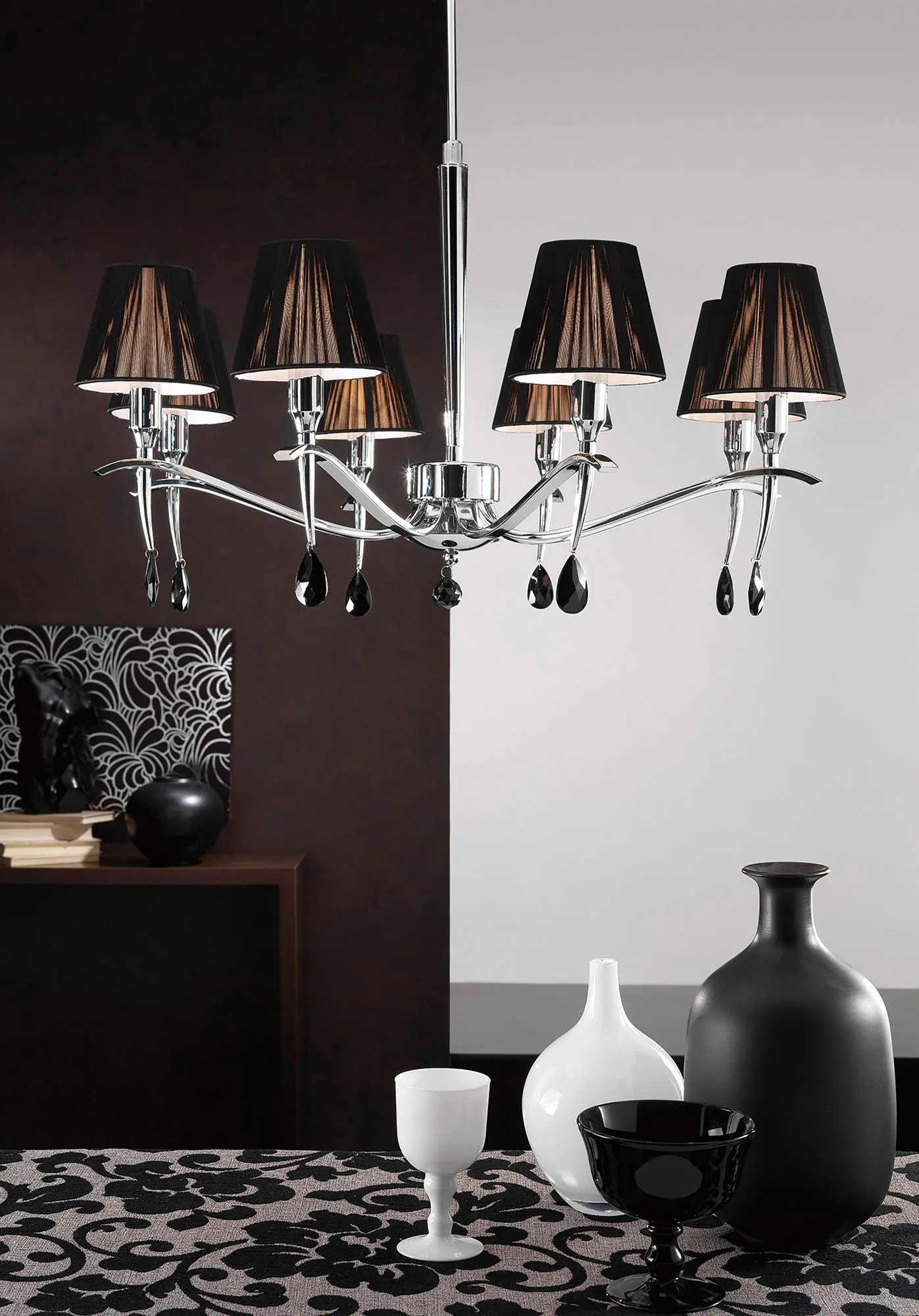 Siena Polished Chrome Crystal Ceiling Lights Mantra Shaded Crystal Fittings Siena Polished Chrome Crystal Ceiling Lights Mantra Shaded Crystal Fittings